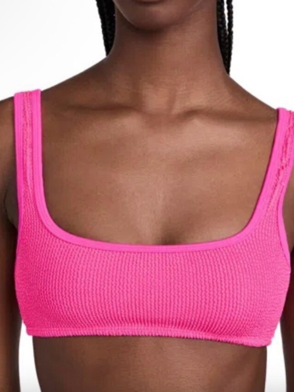 NWT Good American Always Fits Khloe Bikini Top in Glow Pink L/XL